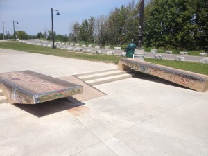 stairs and grind ledge