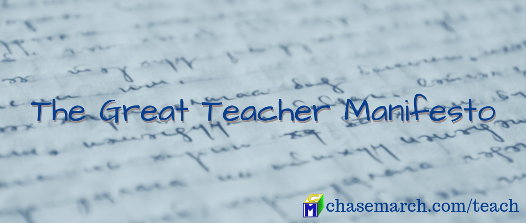 Great Teacher Manifesto